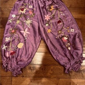 Magnolia Pearl Incredibly Vintage Lavender Silk Embroidered Bloomers